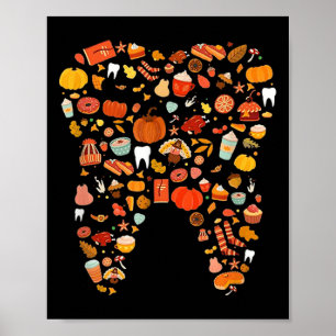 Poster Dentes dos dentes Feliz Queda Todos Obrigados Dent