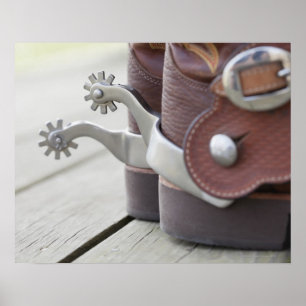 Poster Dentes retos em botas de vaqueiro