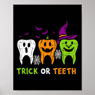 Poster Dentilação De Halloween De Esquadrão Dental Engraç