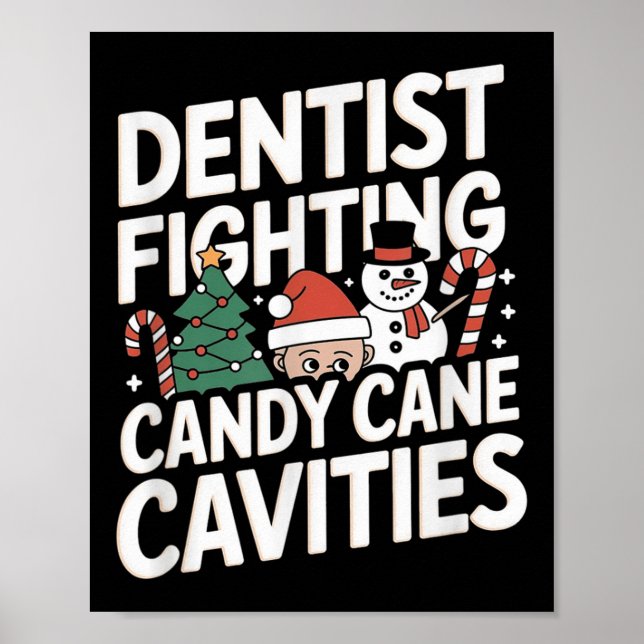 Poster Dentist Christmas Cavities Dental (Frente)