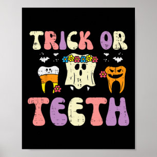 Poster Dentista De Halloween Ou Dentes De Dente De Dente
