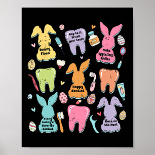 Poster Dentista Dentária Da Esquadra Dental De Coelhinhos