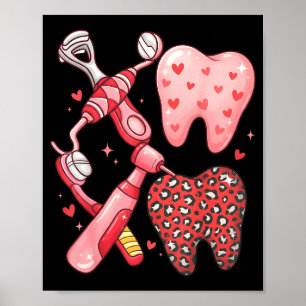 Poster Dentista valentine assistente dental camiseta odon