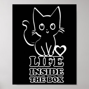 Poster Dentro da Vida na Caixa - Gato Gatinho Preto