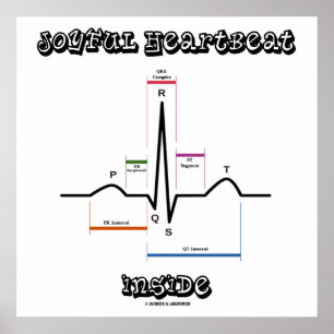 Pôster Dentro ECG ECG Eletrocardiograma com pulsação al