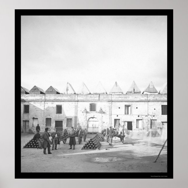 Pôster Dentro Fort Marion em Rua. Augustine, FL 1864 (Frente)