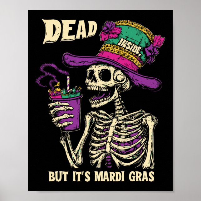 Poster Dentro morto Mas é um esqueleto engraçado de Mardi (Frente)