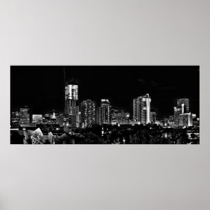 Pôster Denver by Night in Black and White