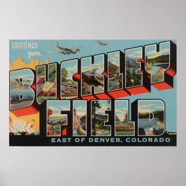 Poster Denver, Colorado - Buckley Field (Frente)