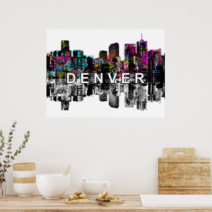 Poster Denver, Colorado em grafite