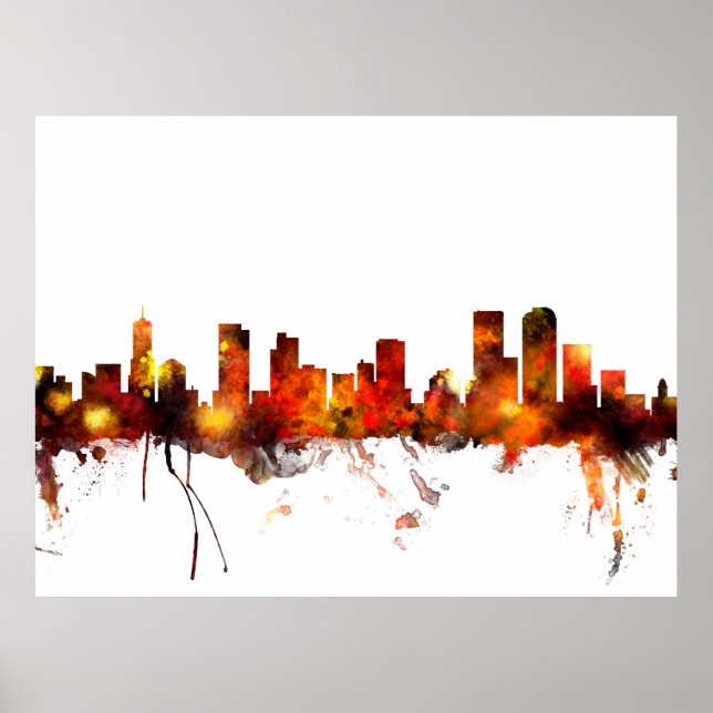 Poster Denver Colorado Skyline (Frente)