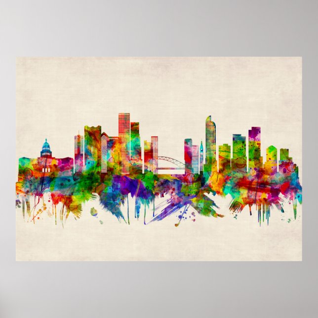 Poster Denver Colorado Skyline (Frente)