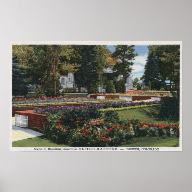 Poster Denver, Colorado - Vista de Elitch (Frente)