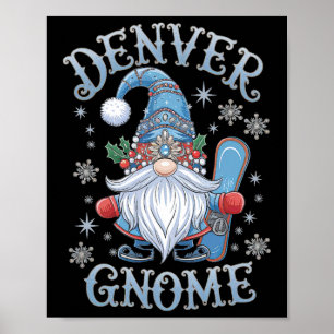Poster Denver Gnomo Christmas Cheer Snowboard Divertido