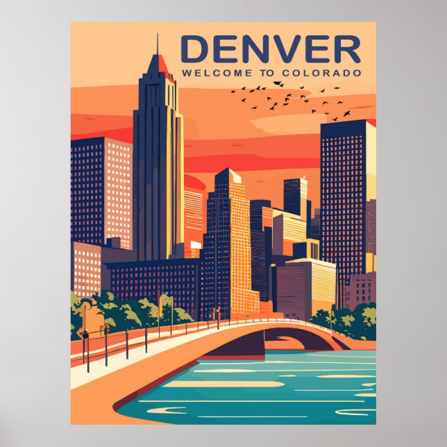 Poster Denver, Southplatte River, Colorado, Viagem (Frente)