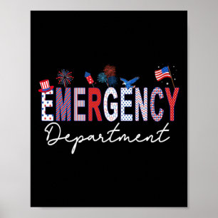 Poster Departamento de Emergência 4 de Julho nos EUA Sala