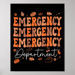 Poster Departamento De Emergência Ação De Graças Enfermei