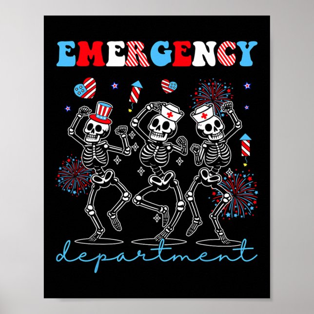 Poster Departamento de Emergência Dançando Esqueleto E En (Frente)