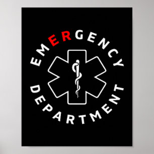 Poster Departamento de Emergência Enfermeira Er Rn Saúde