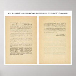 Pôster Departamento de Guerra Ordem Geral 143 Tropas Colo