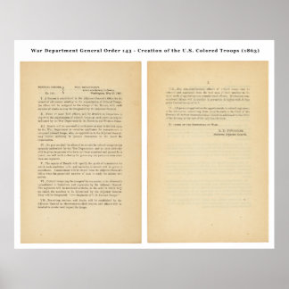 Pôster Departamento de Guerra Ordem Geral 143 Tropas Colo