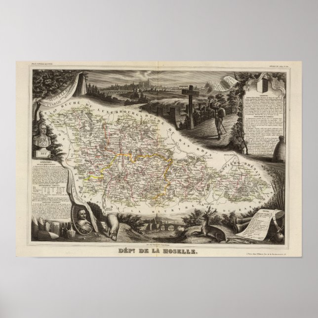 Pôster Departamento de Moselle (Frente)