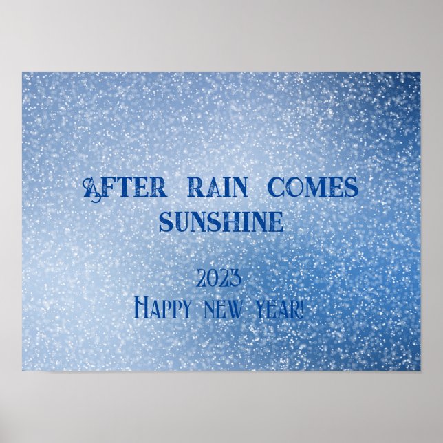 Poster Depois da chuva vem o sol desejos de novo ano post (Frente)