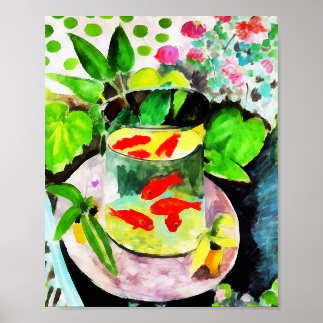 Poster depois de Henri Matisse, The Goldfish, desenho dig (Frente)