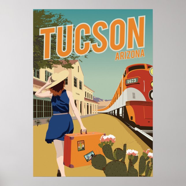 Poster Depósito de comboios de 28"x20" - Tucson, Arizona (Frente)
