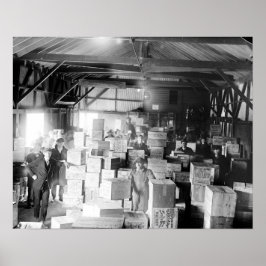 Pôster Depósito de uísque clandestino, 1920. Foto antiga