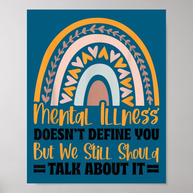 Poster Depression Mental Illness Mental Health Awareness  (Frente)
