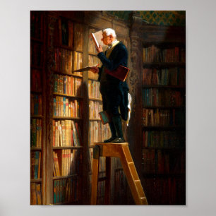 Poster Der Bücherwurm Carl Spitzweg - Deutsche Malerei