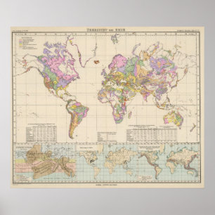 Poster Der Erde de Ubersicht - vista geral do mapa da