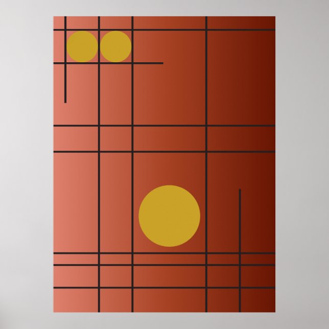 Poster Deriva de Brasa Nº 1 — Arte de Parede Geométrica M (Frente)
