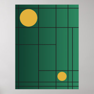Poster Deriva Esmeralda Nº 1 Arte Geométrica Art Déco Ver