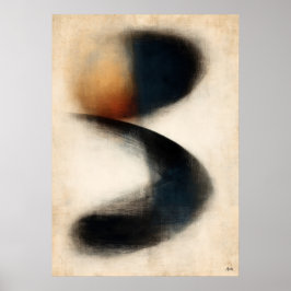 Poster Deriva Índigo Zen Arte Abstrato em Sumi Japonês