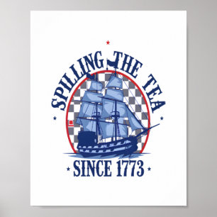 Poster Derramando o Chá Desde 1773 Meme Fofo