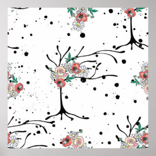 Poster Derrame gráfico de padrão sem descontinuidades des