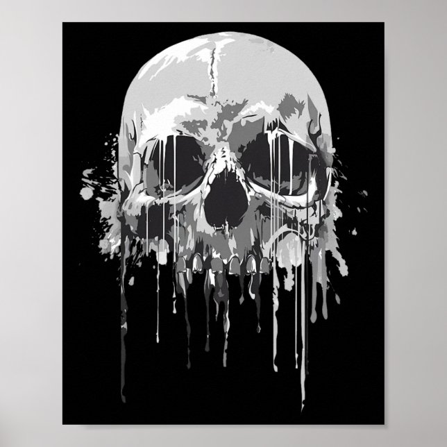 Poster Derreter Esqueleto Escarnecendo Casco Halloween Co (Frente)