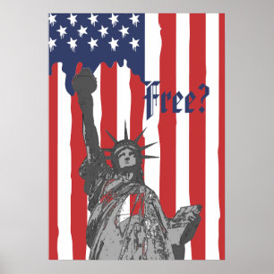 Poster Derretimento da bandeira americana da liberdade