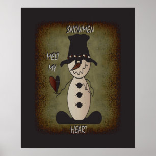 Poster Derretimento do boneco de neve seu boneco de neve