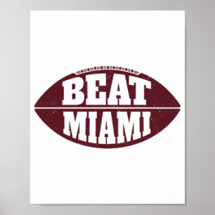 Poster Derrote Miami Vintage Aggie Futebol Gameday Sábado