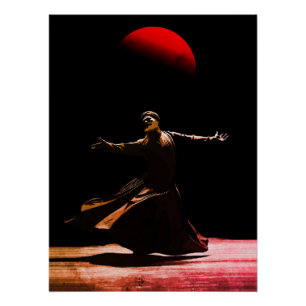 Pôster Dervixe Giratório Dança Espiritual Sufi Arte Islâm
