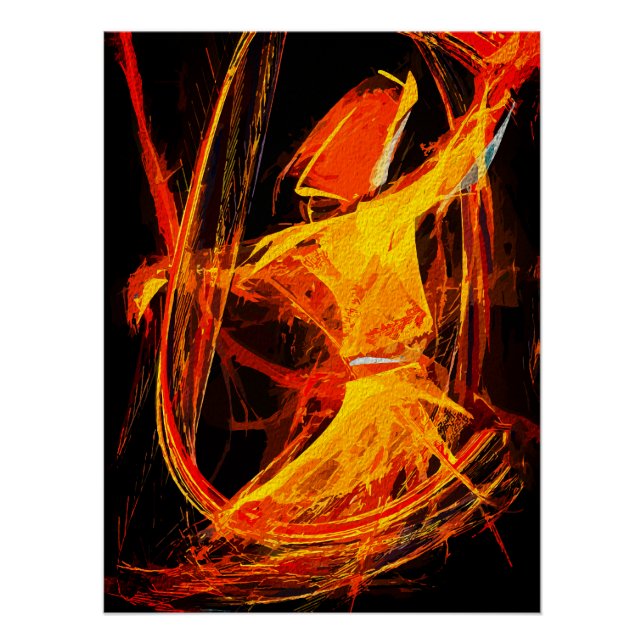 Pôster Dervixe Giratório Sufi Místico – Arte Abstrata (Frente)