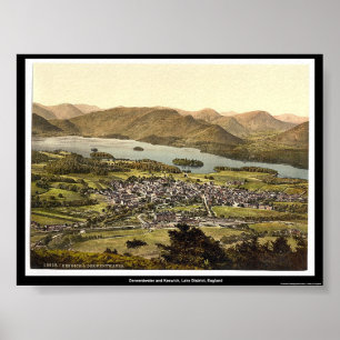Poster Derwentwater e Keswick, distrito do lago,