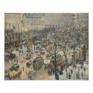 Pôster DES Italiens do bulevar, manhã, luz solar, 1897