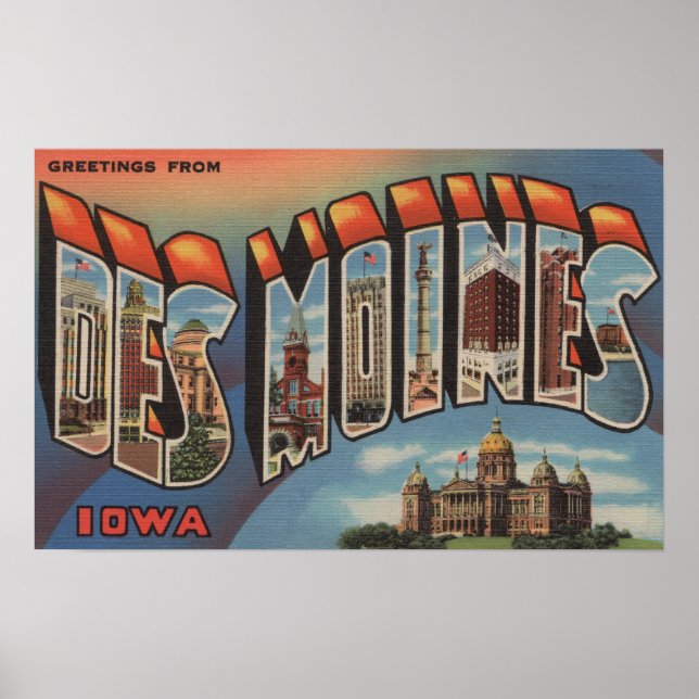 Poster Des Moines, Iowa (Capital Building) (Frente)