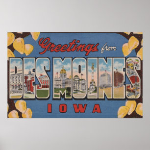 Pôster Des Moines, Iowa - Letra Grande Cenas 2
