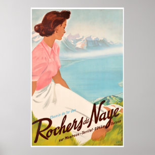 Pôster DES Rochers de Naye de Chemin de Fer, sur