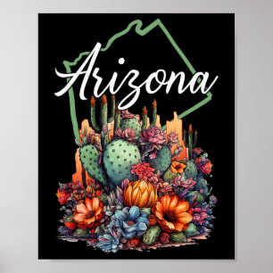 Poster Desabrochando Flores de Cacto Legais do Arizona ao